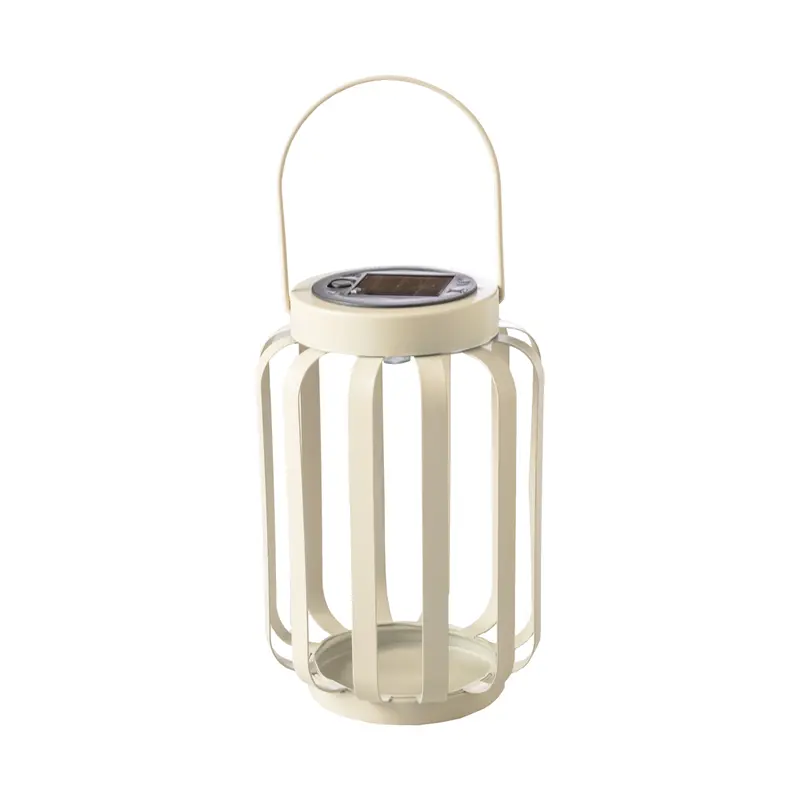 Lámpara Solar LED de Metal Blanco para Jardín, Terraza y balcón