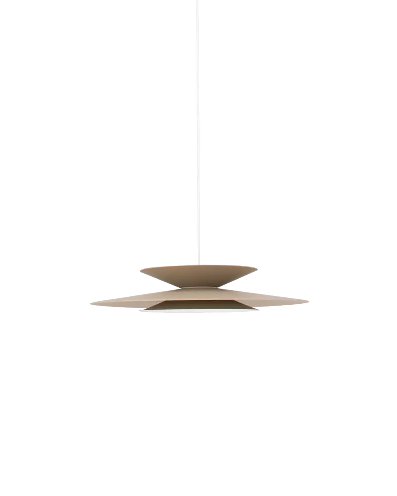 Lámpara techo colgante salón comedor aluminio lacado mediana artesanal cónica Rexor