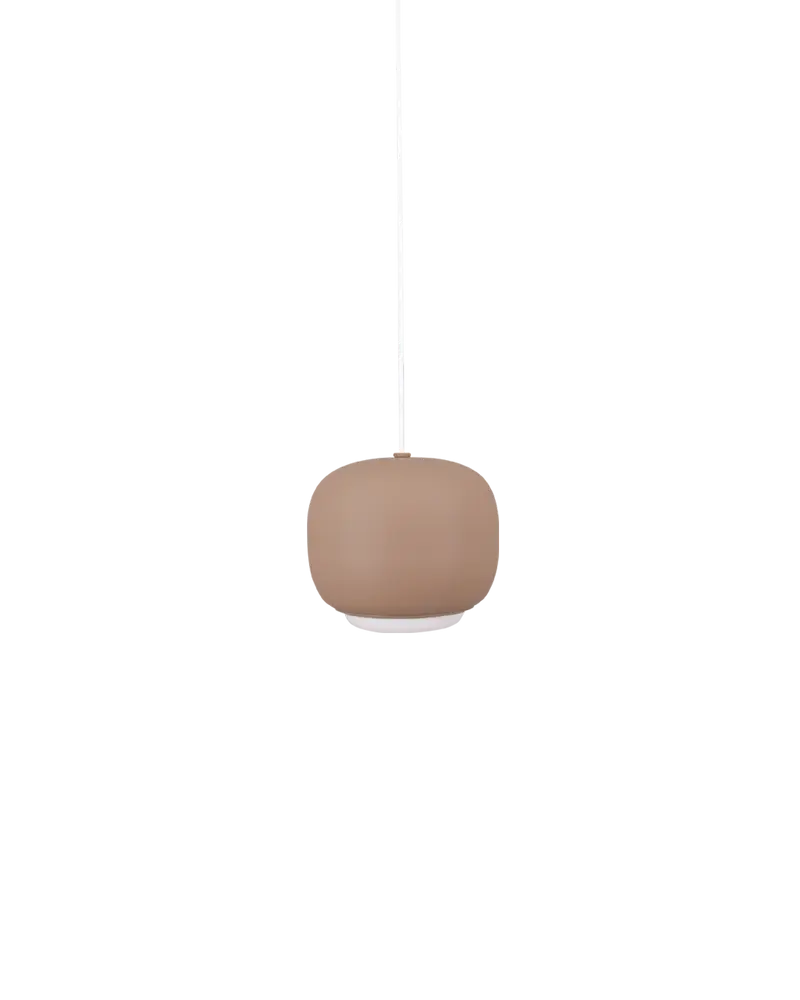 Lámpara techo colgante salón comedor aluminio lacado pequeña artesanal ovalada Drop