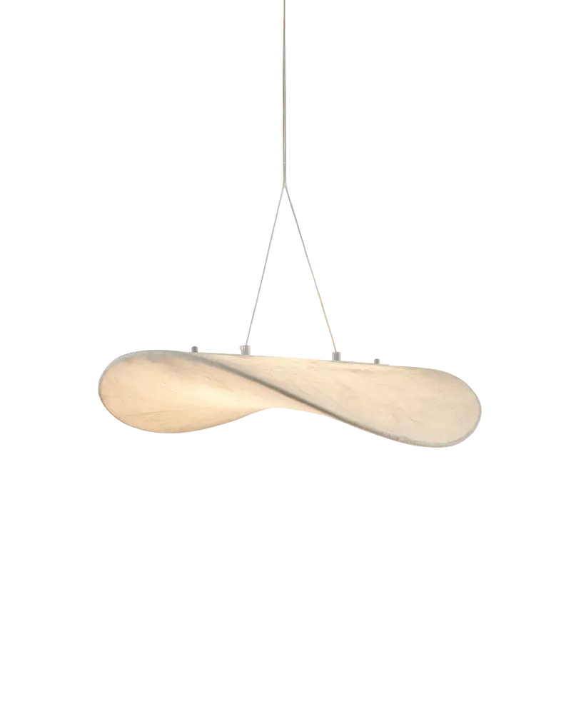 Lámpara techo colgante salón comedor seda natural multiformato artesanal ondas Mobula