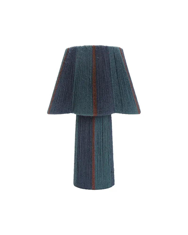 LAMPARA YUTE FLORAL (azul)
