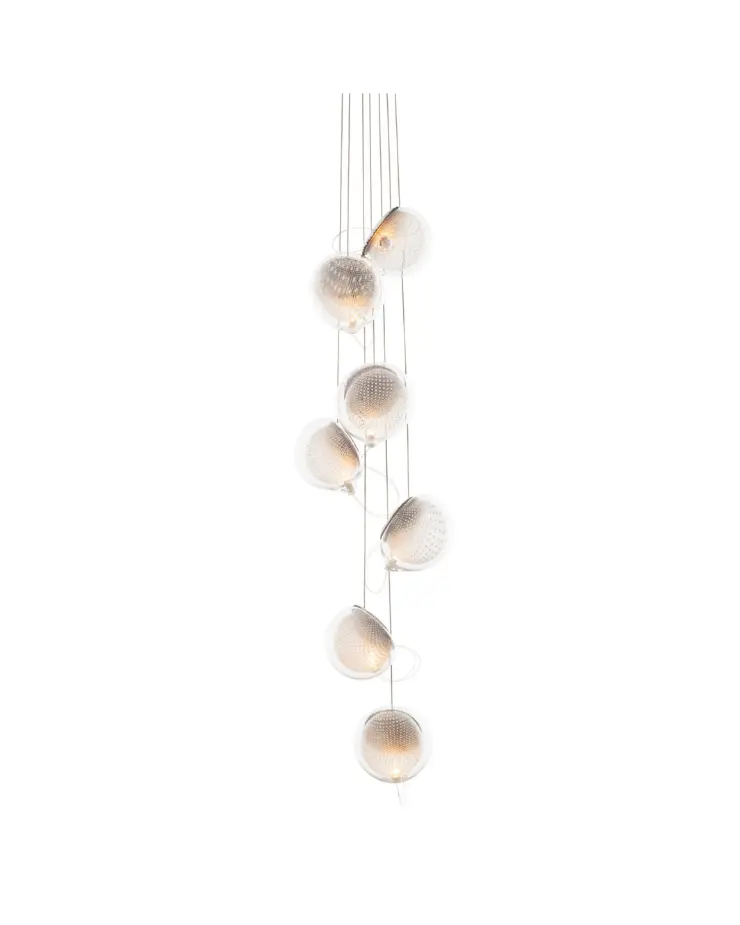 Lámparas de techo 76.7 Cluster Column Clear | White Round