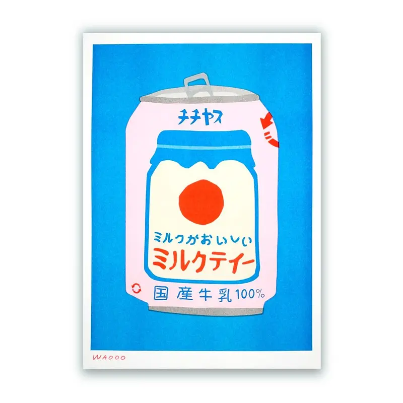 Lata Japonesa de Té con Leche Risografía
