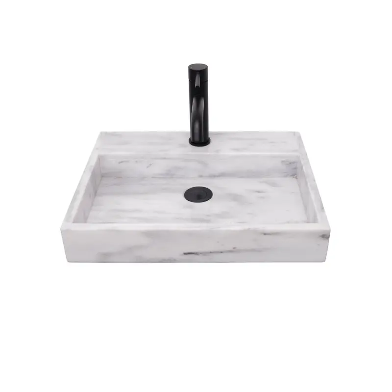 Lavabo de Mármol Blanco - George - Con Orificio para Grifo