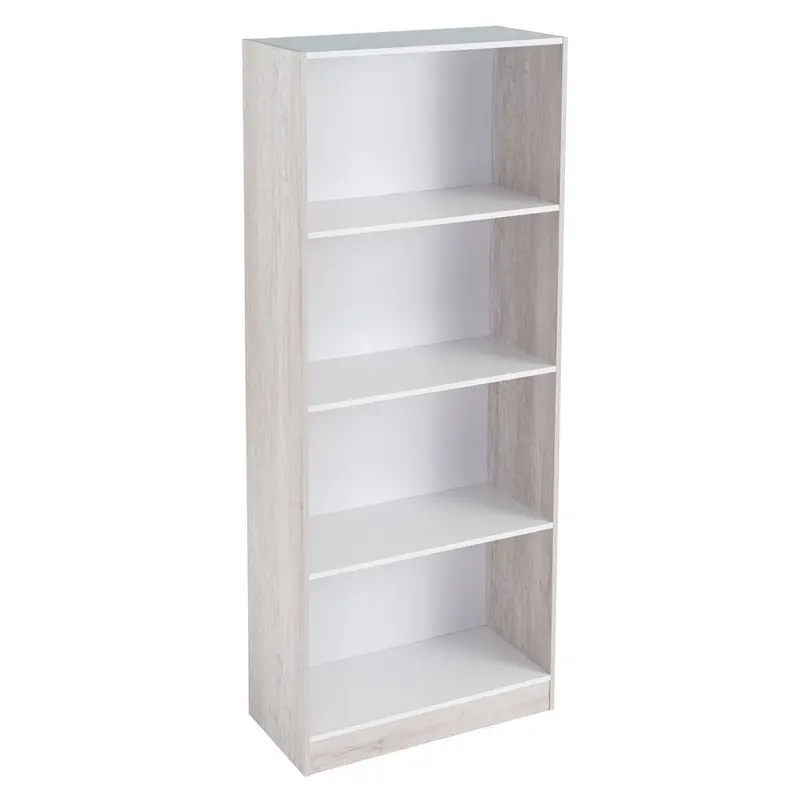 Librería blanca de tablero laminado con 3 estantes de 60x29x147 cm