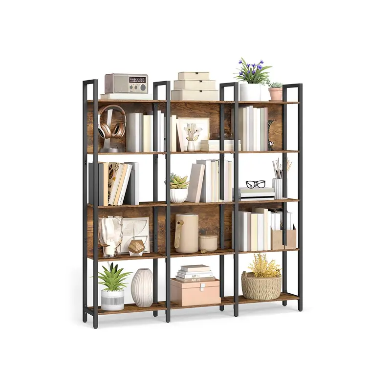 Librería de varios niveles estilo industrial para almacenamiento