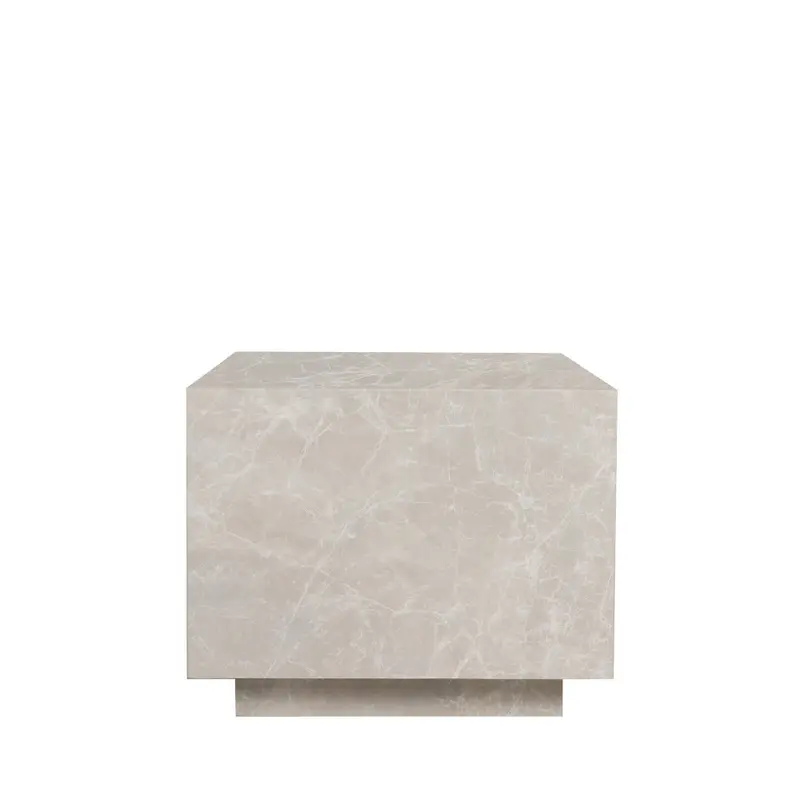 LIPANI - Mesa auxiliar cuadrada efecto mármol 45x45cm