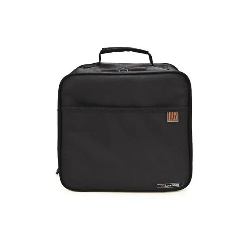 LUNCHBOX MAXI NEGRA CON TAPERS 0,7+1L.