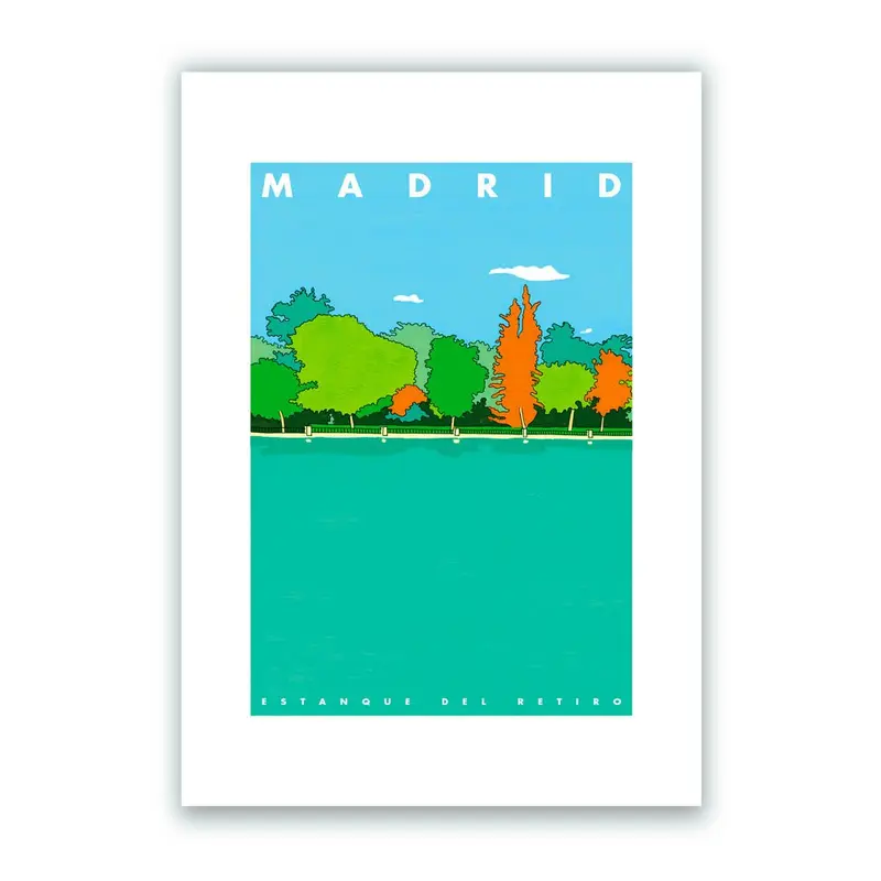 Madrid - Estanque del Retiro Impresión Giclée