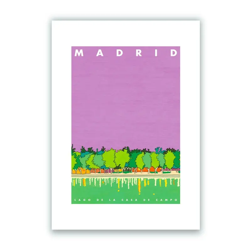 Madrid - Lago de la Casa de Campo Impresión Giclée
