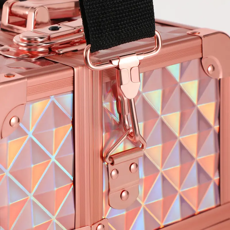 Maletín de Maquillaje con Cerradura y Correa de Hombro