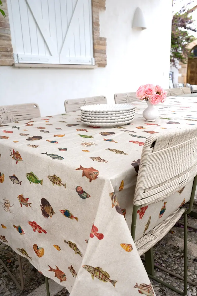 Mantel Antimanchas Con Diseño De Peces