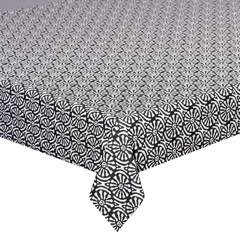 MANTEL CHAKRA NEGRO Y BLANCO 140 X 240 CM