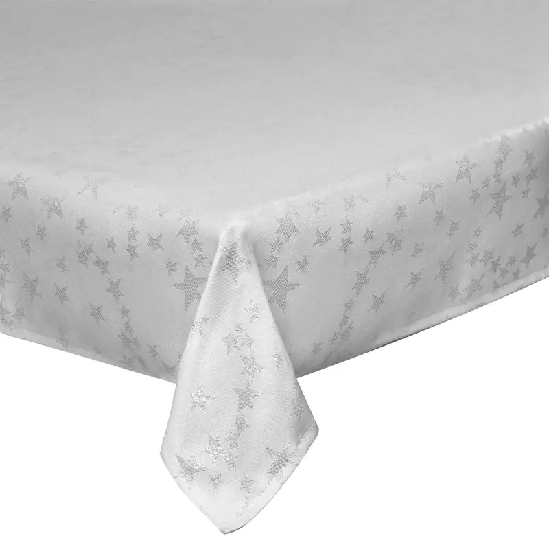 MANTEL ESTRELLAS PLATEADAS [140x240-150x300CM]