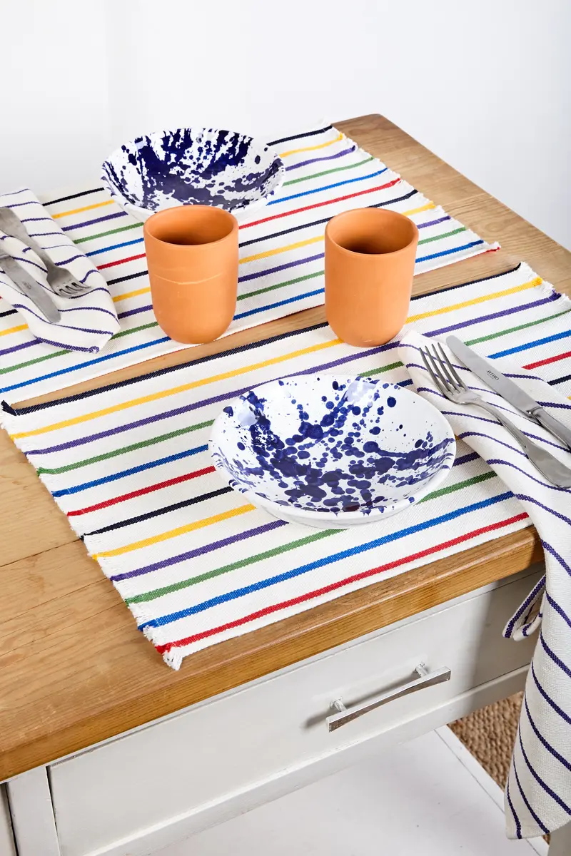 Mantel individual tejido canario mix color (pack de 2)