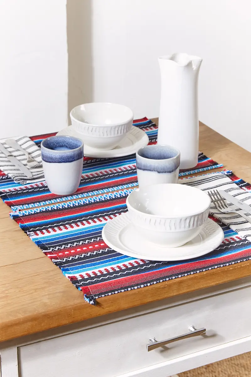 Mantel individual tejido manchego azul (pack de 2)