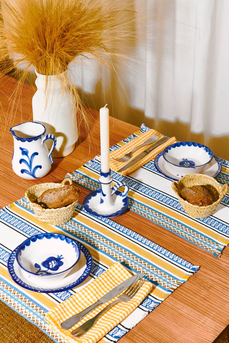 Mantel individual tejido morellano azul (pack de 2)