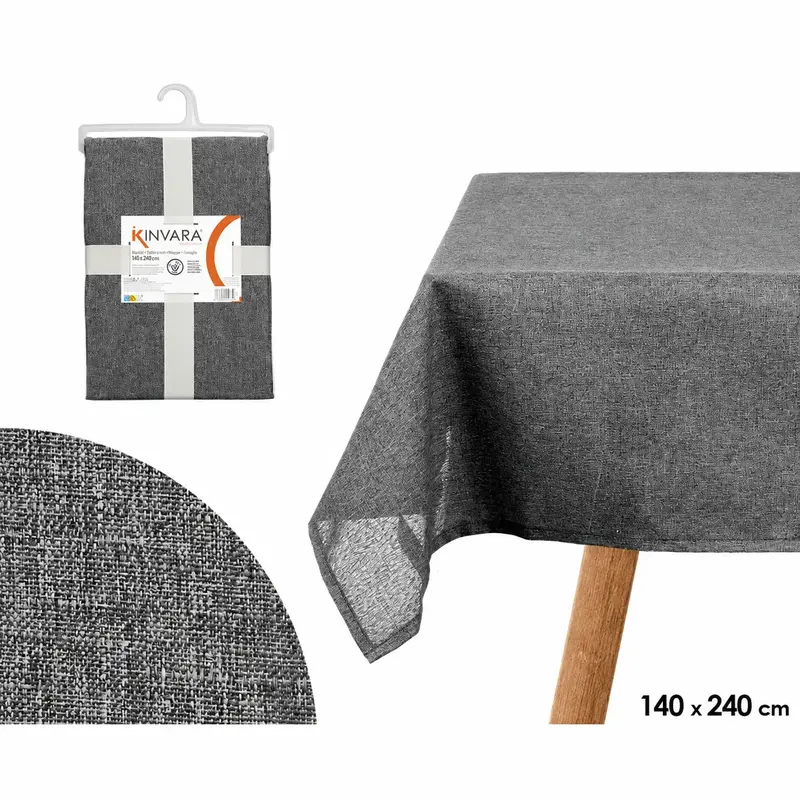 MANTEL POLIESTER 140X240CM GRIS OSCURO