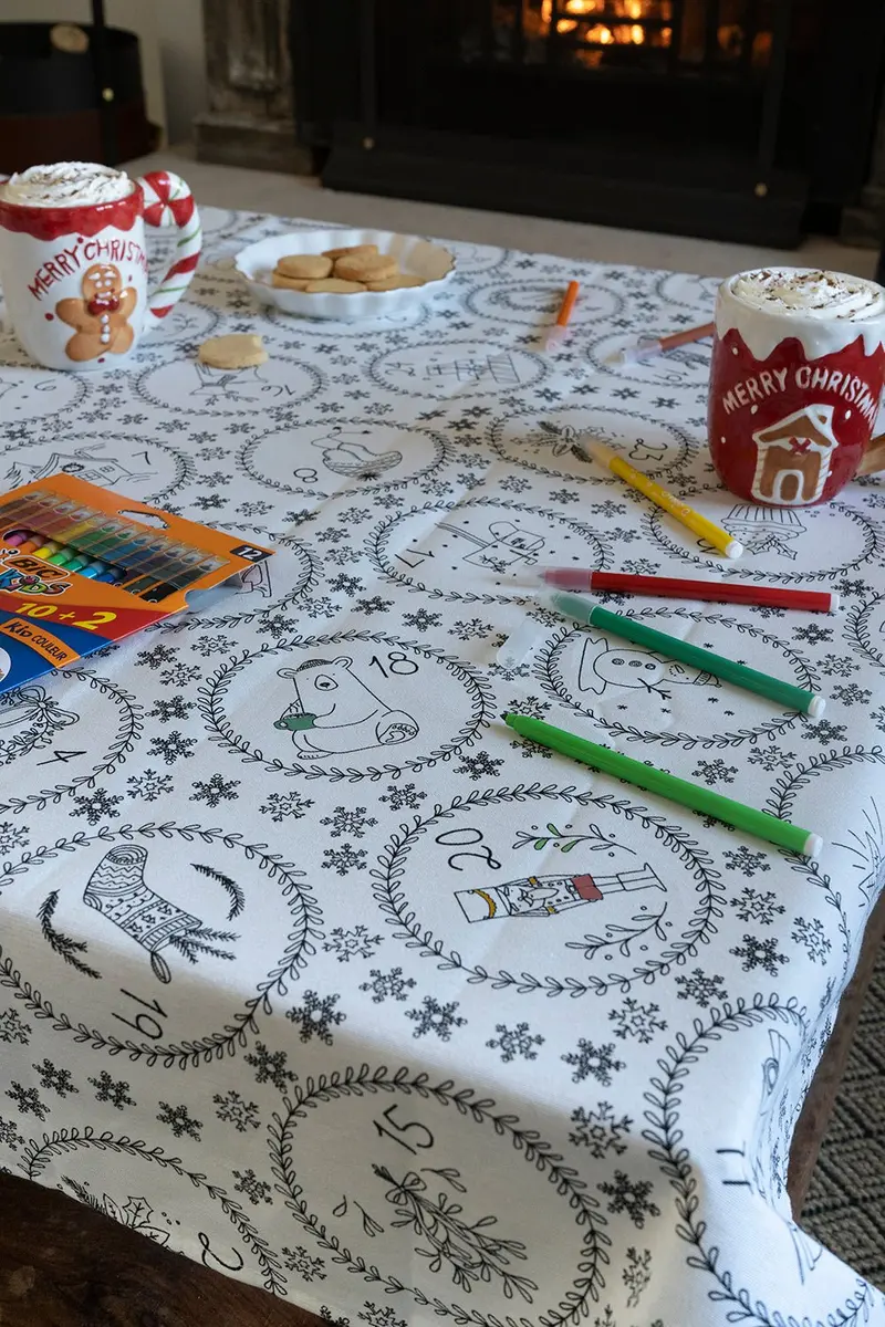 Manteles Coloreables Con Diseño Calendario De Adviento Infantil