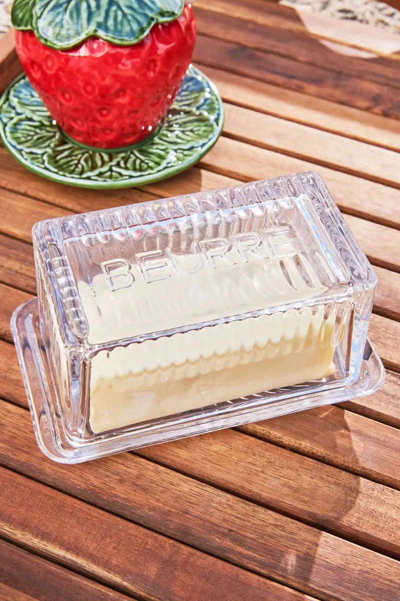 Mantequillero De Cristal Rectangular