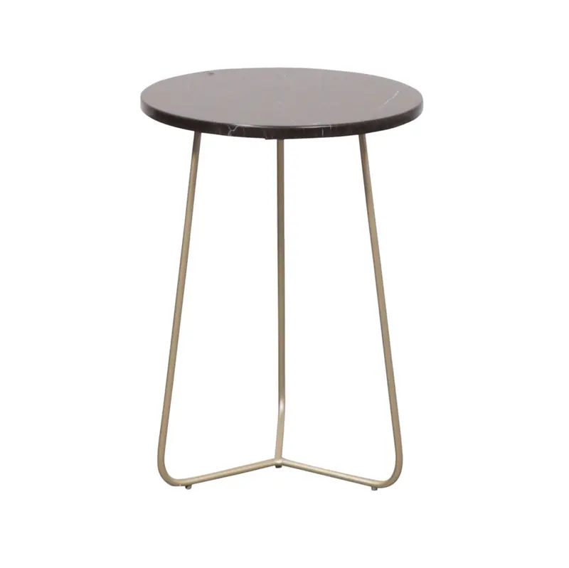 Mesa auxiliar con base dorada - Juliette - Mármol negro/rojo - Ø35/H50cm