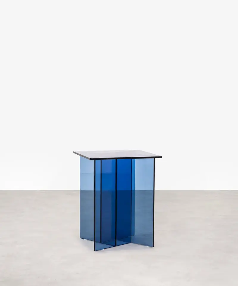 Mesa Auxiliar Cuadrada de Cristal Templado Johanna (40x40 cm)