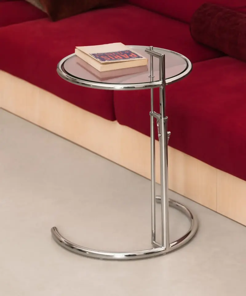 Mesa Auxiliar en Acero y Cristal Helen