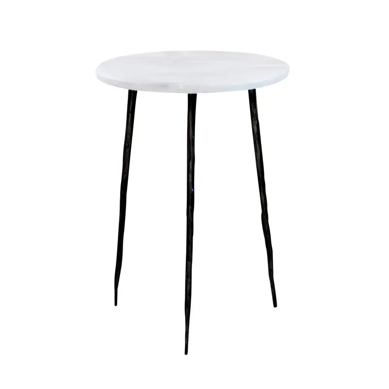 Mesa auxiliar Florence - Mármol blanco griego - 32×32×45cm