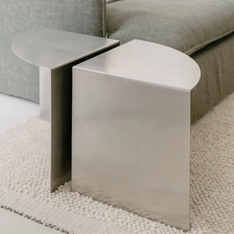 Mesa auxiliar Meru - 40 cm - Acero cepillado