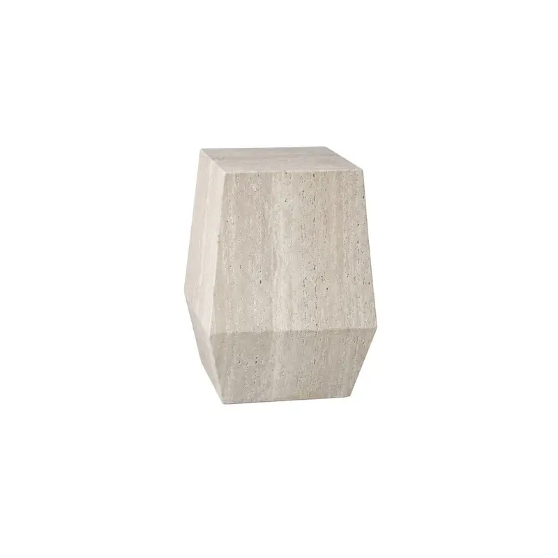 Mesa auxiliar Soma - Ancho 32 Profundidad 26 Altura 45 - Travertino sin rellenar - Blanco