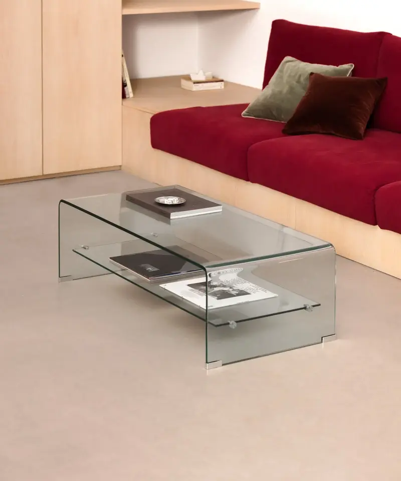 Mesa Centro de Cristal Templado Olivier (110x55 cm)