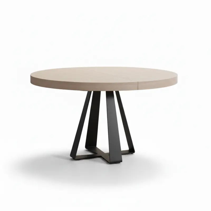 Mesa comedor de diseño circular extensible modelo IN-R