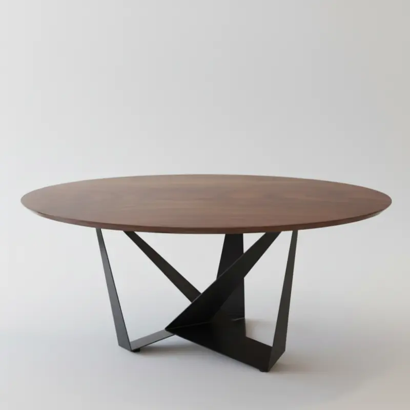Mesa comedor de diseño circular modelo Adaratd Tapa Madera