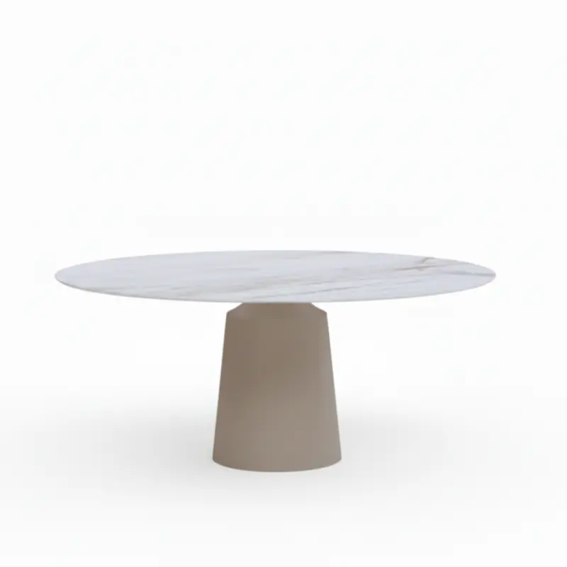 Mesa comedor de diseño circular Modelo Stela Tapa Porcelanico
