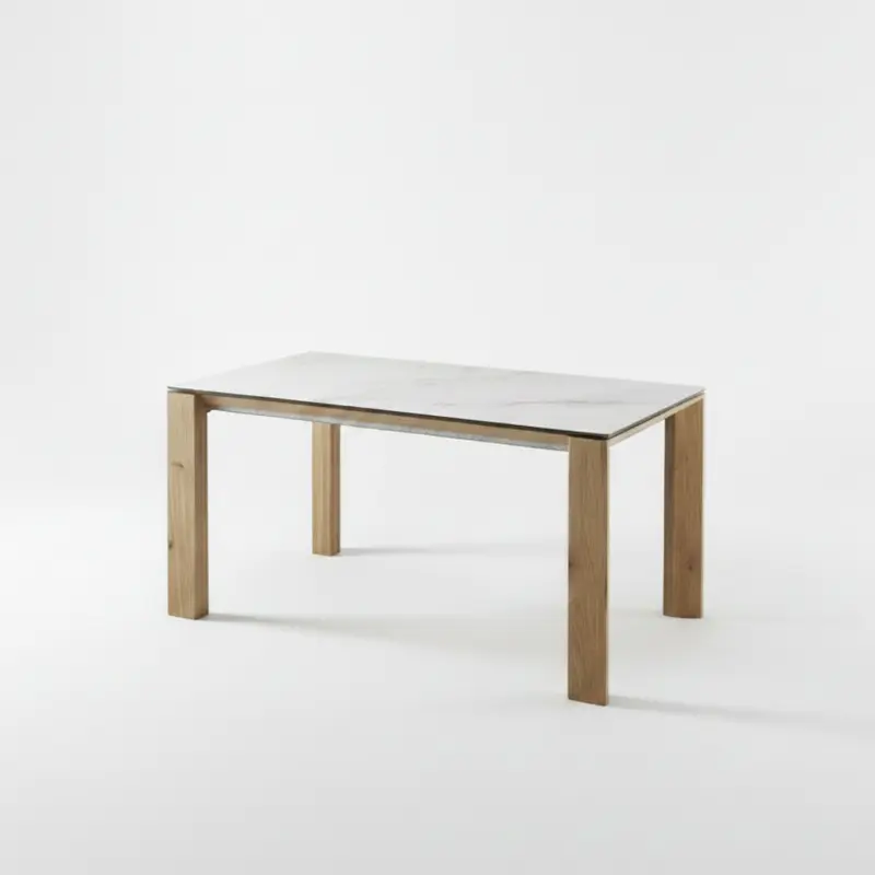 Mesa comedor de diseño extensible modelo IN-C tapa porcelánico