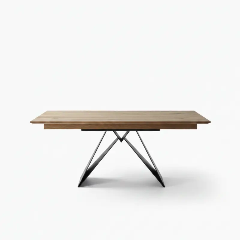 Mesa comedor de diseño extensible modelo IN-NS tapa madera