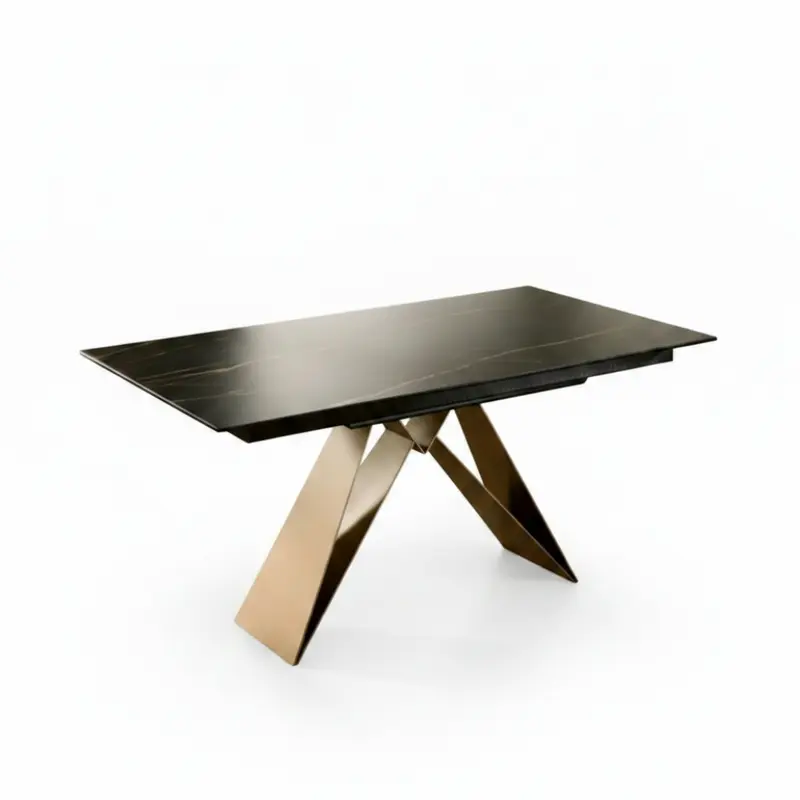 Mesa comedor de diseño extensible modelo IN-NS tapa porcelánico