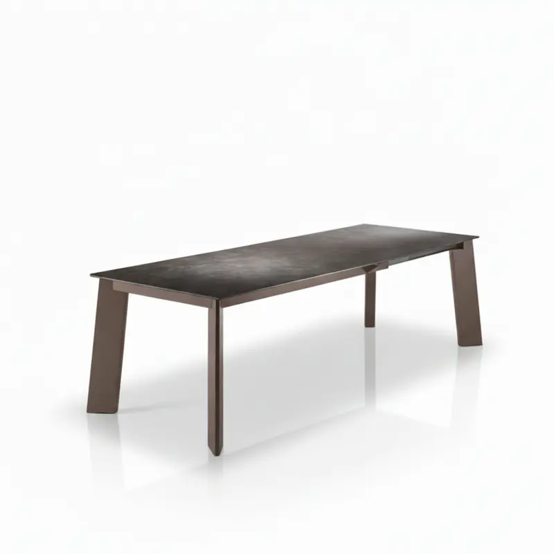 Mesa Comedor Fija o Extensible Vulcano Ceniza con Tapa Cerámica