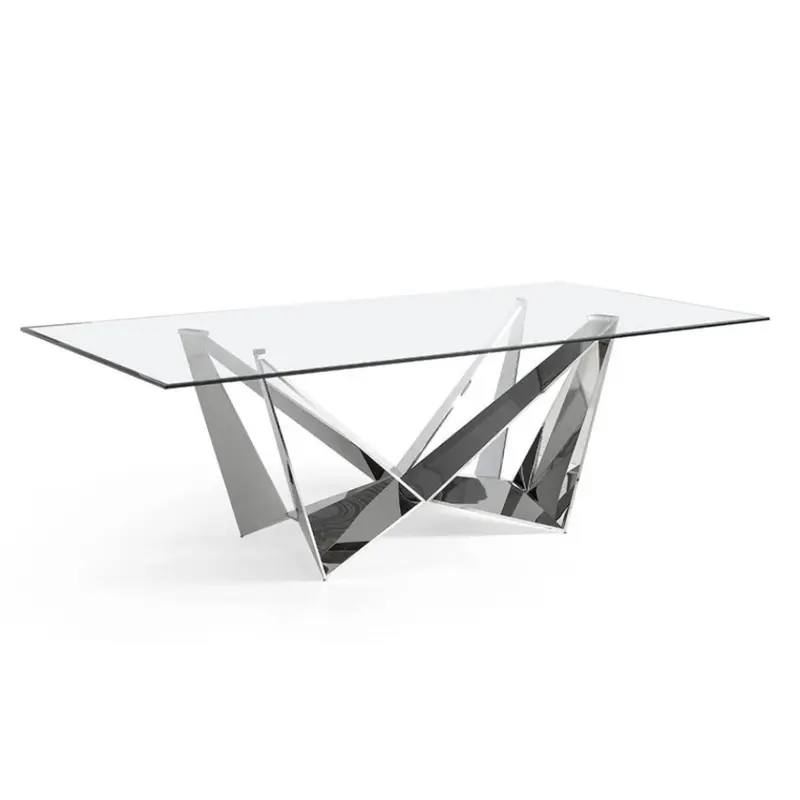 Mesa comedor Tapa Cristal Colección Elegance