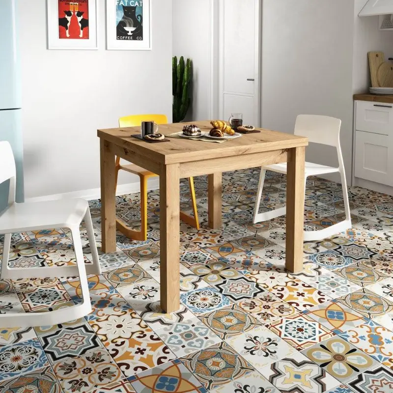 Mesa cuadrada extensible pata cuadrada GIULA