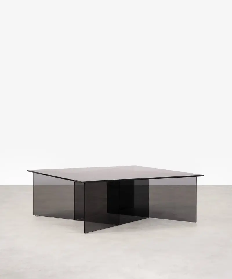 Mesa de Centro Cuadrada de Cristal Templado Alessandra (90x90 cm)