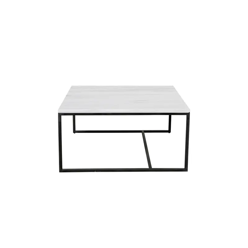 Mesa de centro cuadrada de mármol - Blanco - Will - 70×70×36.5cm