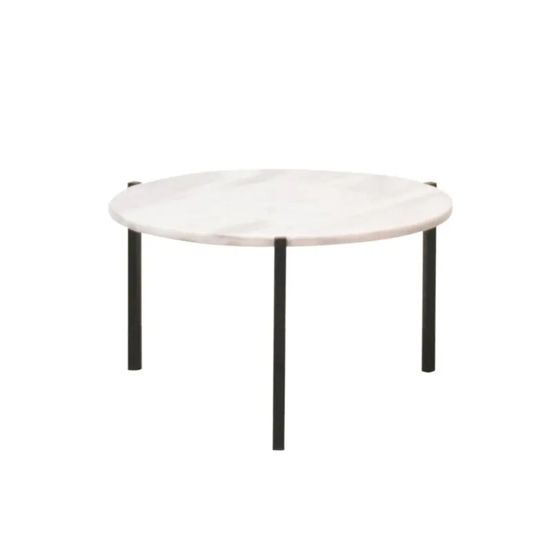 Mesa de Centro de Mármol - Leonard - Mármol Blanco - Ø58cm