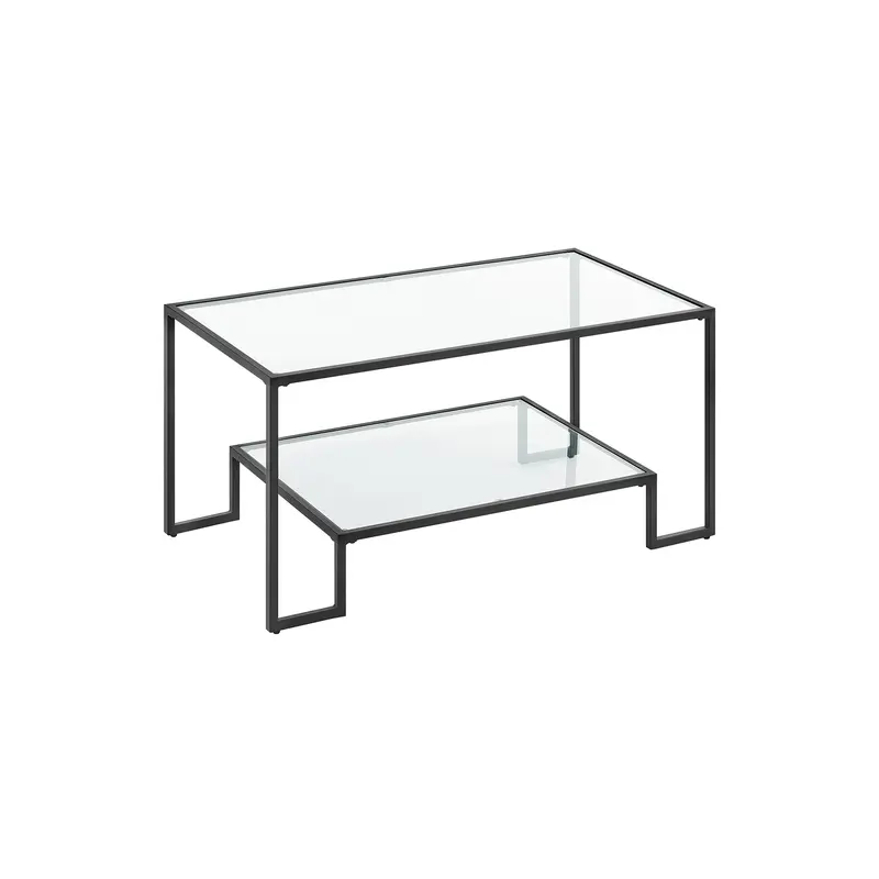 Mesa de Centro de Vidrio con Almacenamiento Superficie de Vidrio Templado