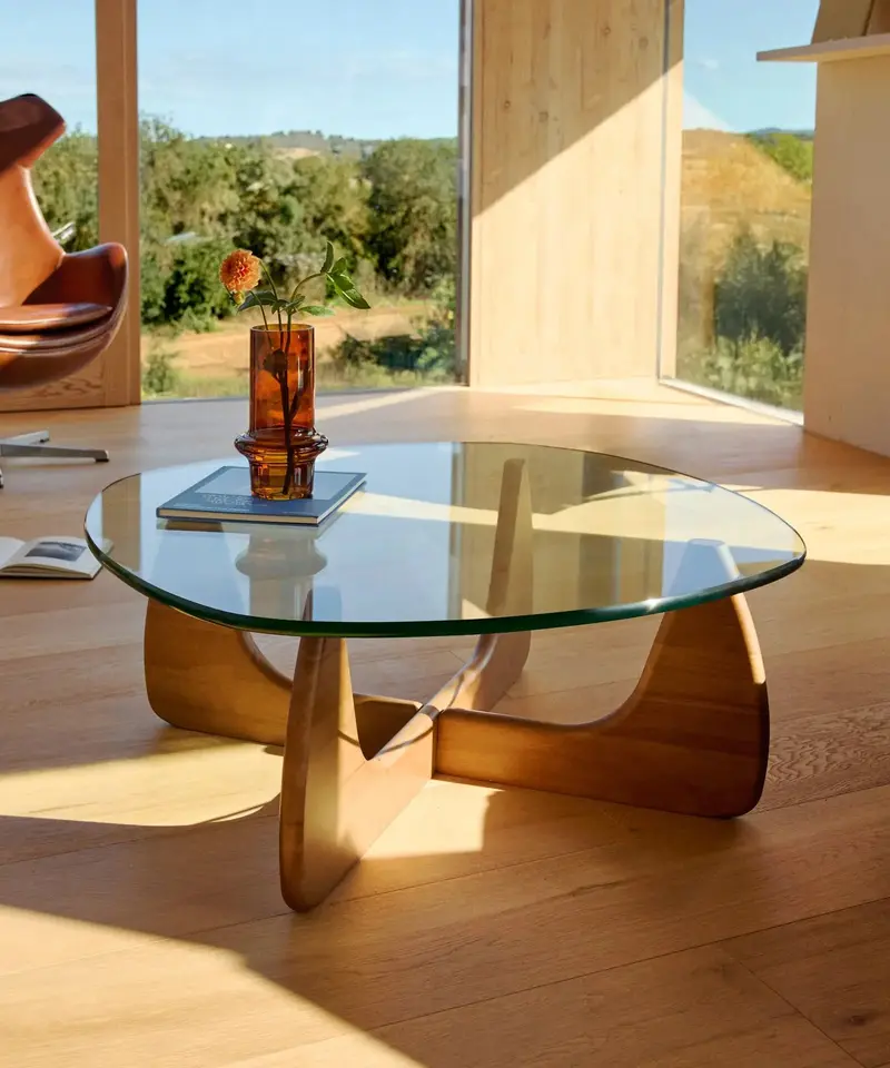 Mesa de Centro en Cristal Templado y Madera Michi Noriaki