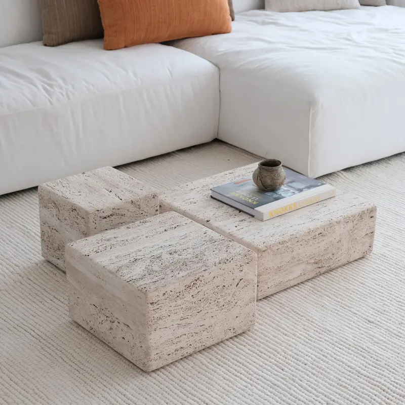 Mesa de centro - Mediana - Dijon - Travertino - D39