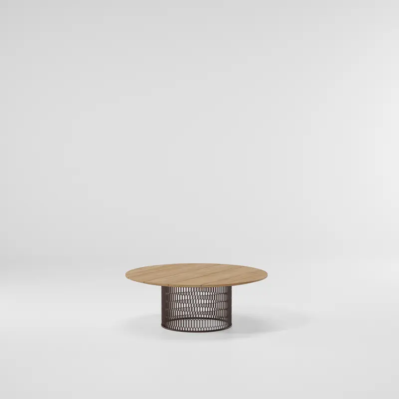 Mesa de centro Mesh Ø90 | Superficie teca