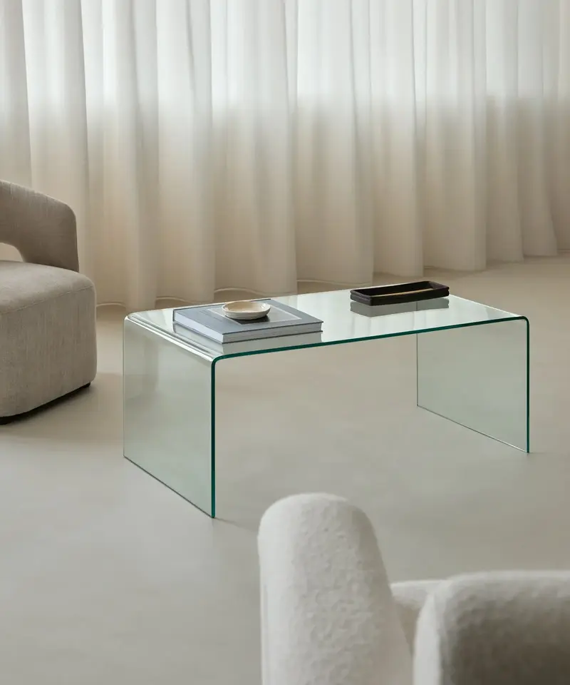 Mesa de Centro Rectangular de Cristal Templado Cheval (100 cm)