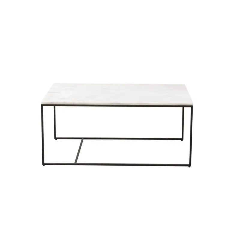 Mesa de centro rectangular - Miles - Mármol blanco - 90cm
