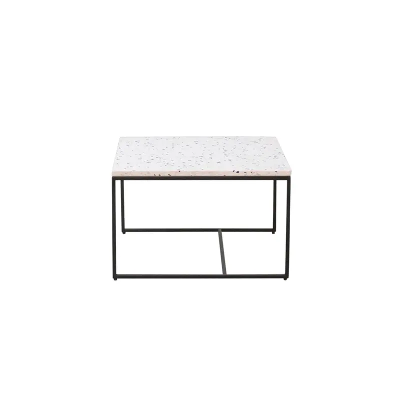 Mesa de centro rectangular - Miles - Terrazo blanco - 55cm
